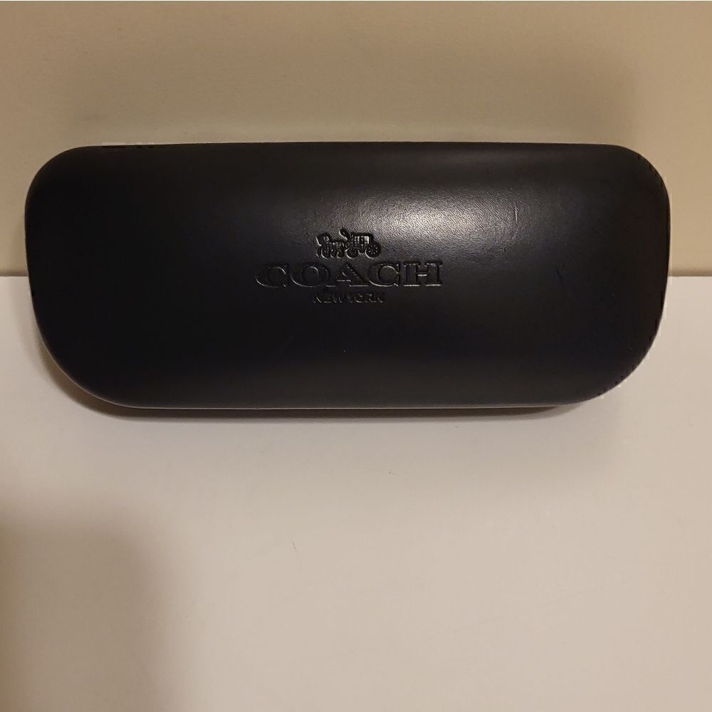 New Authentic Coach New York Black Leather Clamshell Eye/Sunglasses Case - Picture 3 of 4